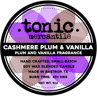 Cashmere Plum & Vanilla Tie Dye Color Swirl Candle - 9oz - Tonic Mercantile