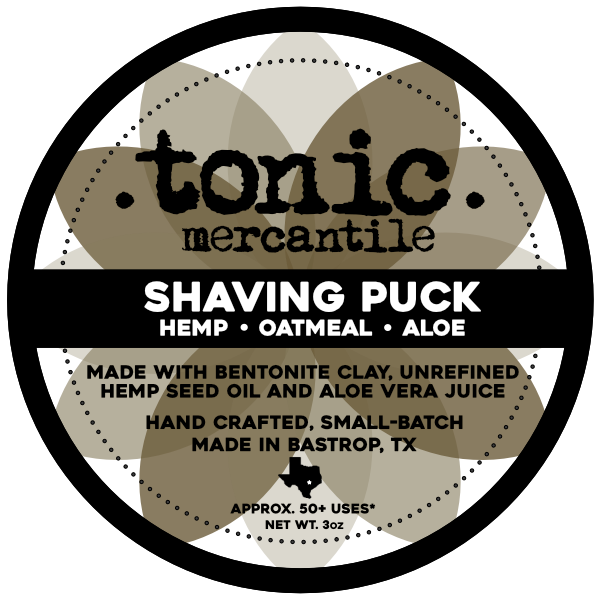Shaving Puck with Hemp + Oatmeal + Aloe - Tonic Mercantile