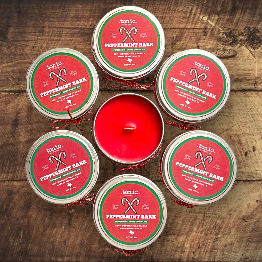 Peppermint Bark Candle, 8oz Tin (Limited Edition)